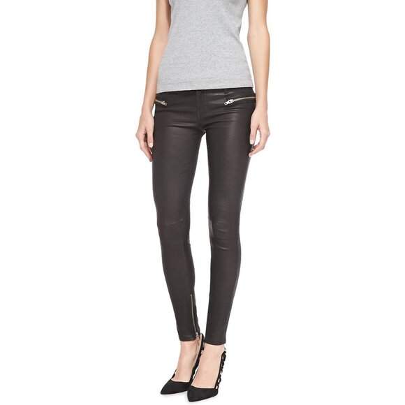 NEW RtA Zip Pocket Skinny Leather Pants Black Size 24 - Picture 4 of 8